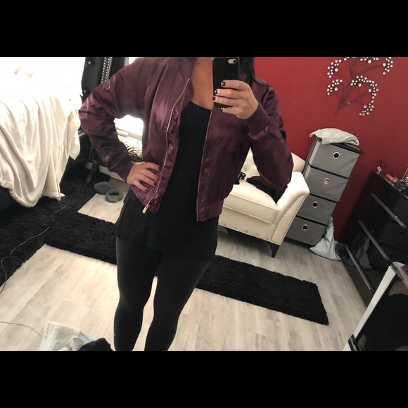 Satin cropped bomber jacket - Picture 6 of 7